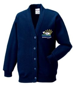 Ink Blue Cardigan - Embroidered Hummersea Primary School Logo