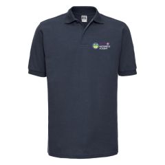Navy Blue Hardwearing Polycotton Polo - Embroidered with Haltwhistle Primary Academy Logo (STAFF)