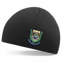 Black Knitted Beannie Hat - Embroidered with Hylton Castle Primary School Logo