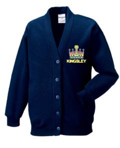 Navy SweatCardigan - Embroidered with Kingsley Primary School Logo