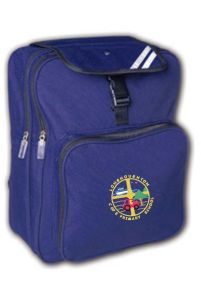 Navy Junior Back Pack - Embroidered with Longhoughton C.E. Primary School Logo