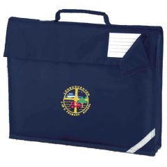 Navy Book Bag - Embroidered with Longhoughton C.E. Primary School Logo