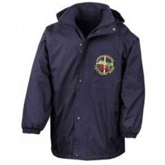 Navy Stormproof Coat - Embroidered with Longhoughton C.E. Primary School Logo