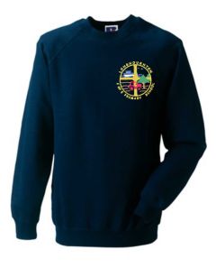 Navy Crew-neck sweatshirt - Embroidered with Longhoughton C.E. Primary School Logo