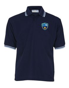 STAFF - Navy/Sky Tipped Polo - Embroidered with Meadowdale Academy Logo