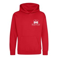 Red Hooded Sweatshirt (P.E. Only) embroidered Milecastle Primary School Logo