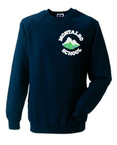 Navy Crew-neck sweatshirt - Embroidered with Montalbo Primary School Logo