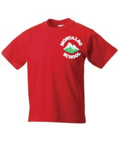 Red PE T-shirt - Embroidered with Montalbo Primary School Logo