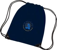 Navy PE Bag - Printed with Our Lady & St Anne's RC Primary School logo & Name Place
