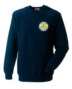Navy Sweatshirt - Embroidered With Our Lady & St Anne's Logo