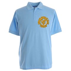 Sky Polo (Nursery Only) - Embroidered with Our Lady Queen of Peace R.C. PS Logo
