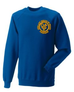 Royal Sweatshirt - Embroidered with Our Lady Queen of Peace R.C. PS Logo