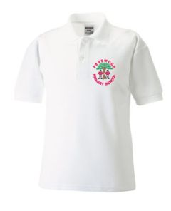 White Polo - Embroidered with Pegswood Primary School Logo