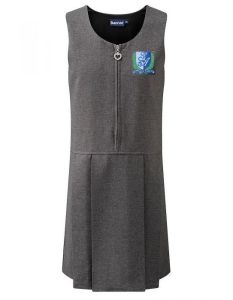 Grey Pinafore Dress - Embroidered with St Agnes RC Primary School logo