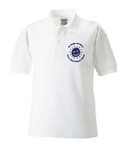 White Polo - Embroidered with Percy Main Primary School logo