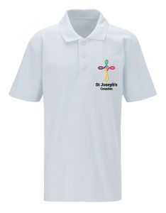 White Polo - Embroidered with St Joseph's R.C.V.A. Primary School (Coundon) Logo (STAFF)