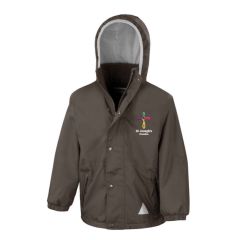 Brown Stormproof Coat- Embroidered with St Joseph's R.C.V.A. Primary School (Coundon) Logo (STAFF)