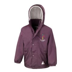 Burgundy Stormproof Coat- Embroidered with St Joseph's R.C.V.A. Primary School (Coundon) Logo (STAFF)