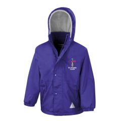 Purple Stormproof Coat- Embroidered with St Joseph's R.C.V.A. Primary School (Coundon) Logo (STAFF)