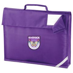 Purple Bookbag - Embroidered with Riverside Primary School logo