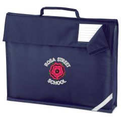 Navy Book Bag - Embroidered with Rosa Street Primary School Logo