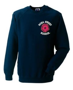 Navy Sweatshirt - Embroidered with Rosa Street Primary School Logo 