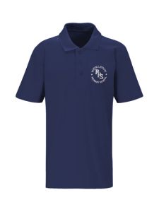 Navy Classic Polo Shirt with embroidered Rickleton Primary School Logo