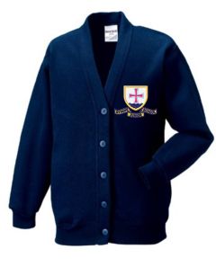 Navy Cardigan - Embroidered with Ryhope Junior School Logo