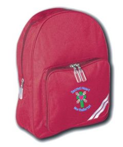 Burgundy Infant Backpack- Embroidered with Sacred Heart Primary School logo