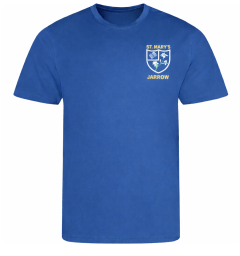 Royal PE T-shirt - Embroidered with St Mary's (Jarrow) Primary School Logo - New 2026