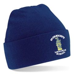 Navy Knitted Hat  - Embroidered with St Gregory's RCVA Primary School logo
