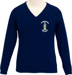 Navy Knitted Jumper - Embroidered with St Gregory's RCVA Primary School logo