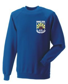 Royal Crew-neck sweatshirt - Embroidered with Shiney Row Primary School Logo
