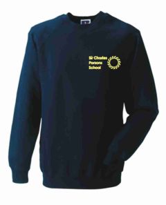 Navy Sweatshirt - Embroidered with Sir Charles Parsons School Logo