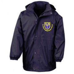 Navy Stormproof Coat - Embroidered with St Mary's Catholic Primary School Logo