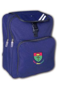 Navy Junior Backpack - Embroidered with St Oswalds Primary School (Hebburn) logo