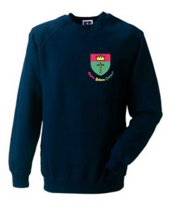 Navy Sweatshirt - Embroidered with St Oswalds Primary School (Hebburn) logo