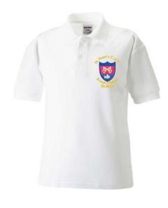 White Polo - Embroidered with St Peter's CofE Primary School (Brotton) logo