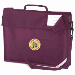 Burgundy Bookbag With Strap - Embroidered with St. Stephen's C.E. PS Logo