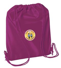 Burgundy PE Bag - Embroidered with St. Stephen's C.E. PS Logo