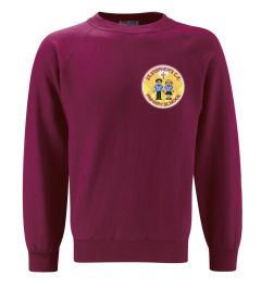 Burgundy Crew-neck sweatshirt - Embroidered with St. Stephen's C.E. PS Logo