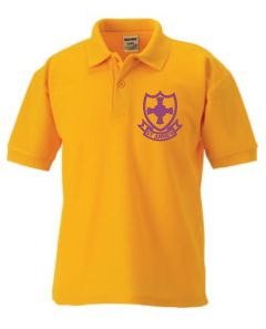 Gold Polo - Embroidered with St Anne's PS School Logo