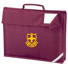 Burgundy Book Bag - Embroidered with St Anne's PS School Logo