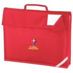 Red Bookbag - Embroidered with St Joseph's RC Primary School (Newton Aycliffe) logo