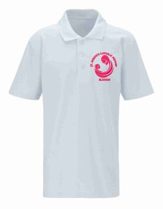 White Polo - Embroidered with St Joseph's R.C. Primary School (Blaydon) Logo
