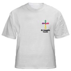 White PE T-shirt - Embroidered With St Joseph's RCVA Primary School Logo (Coundon)