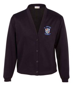 Navy Sweat Cardigan - Embroidered with St. Leonard's RC Primary School Logo