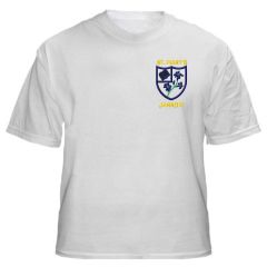 White PE T-shirt - Embroidered with St Mary's (Jarrow) Primary School Logo