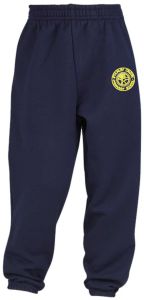 Navy Jogging Bottoms - Embroidered with Stanley Crook Pimary School Logo and Pupil Name