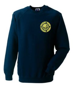 Navy Sweatshirt - Embroidered with Stanley Crook Primary School Logo and Pupil Name